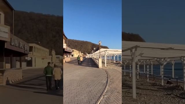 Набережная Архипо-Осиповки февраль 2024 года ? Солнечный зимний день ?️ смотреть онлайн