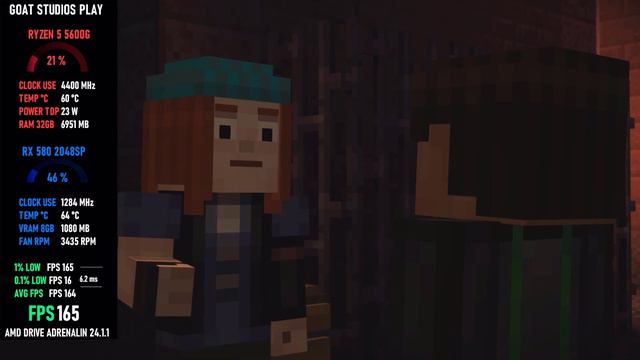 MINECRAFT STORY MODE / RYZEN 5 5600G / RX 580 8GB 2048SP / TESTING IN 1080P ULTRA ! смотреть онлайн