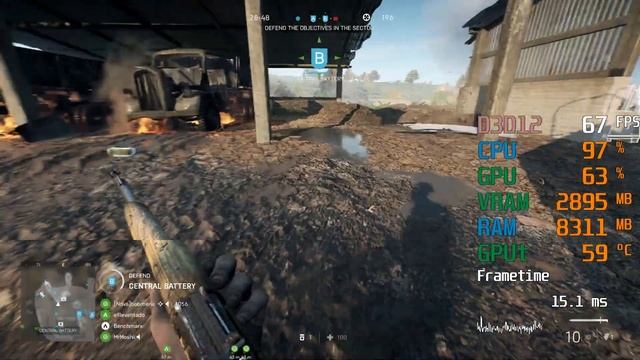 GeForce GTX 1660 -- AMD Ryzen 3 3200G -- Battlefield V BFV FPS Test смотреть онлайн