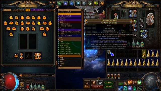 How To Craft Ghastly Eye Jewels For Arakaali's Fang Builds [Path Of Exile 3.16 Scourge]