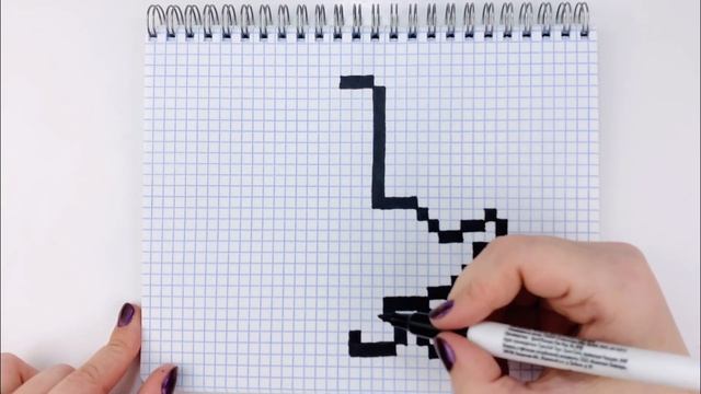 Как Рисовать ✍️ Гуся ? по Клеточкам ? Мини Рисунки по Клеточкам смотреть онлайн
