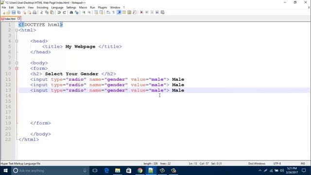 HTML Tutorial - Radio Button Input смотреть онлайн