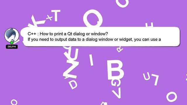 C++ : How to print a Qt dialog or window? смотреть онлайн