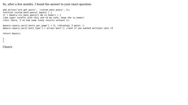 Wordpress: How to get a variable number of posts per post type on the main loop? (2 Solutions!!) смотреть онлайн