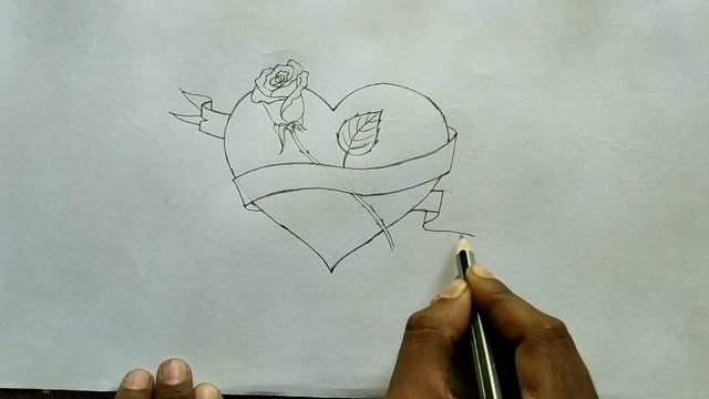How to Draw Love Heart ♥️ with Rose // Love Heart Drawing @ArtbyAbhijit смотреть онлайн