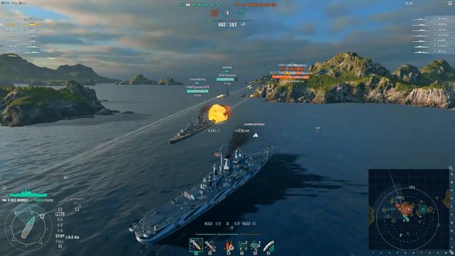 Клановые бои World of Warships - СКАТ vs G O F - Лига Бури смотреть онлайн