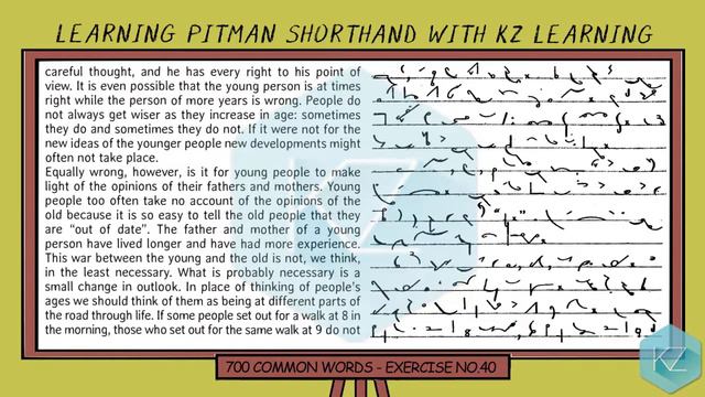Exercise No.40 @ 100 WPM | 700 Common Words | Pitman Shorthand Dictation | KZ Learning смотреть онлайн
