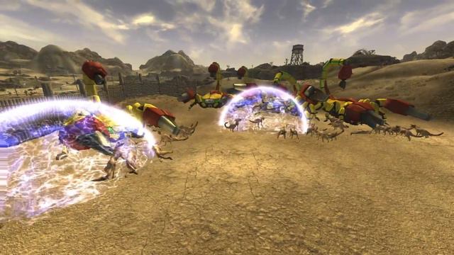 X-42 Giant Roboscorpion vs 30 Nightstalkers | Fallout New Vegas npc battle смотреть онлайн