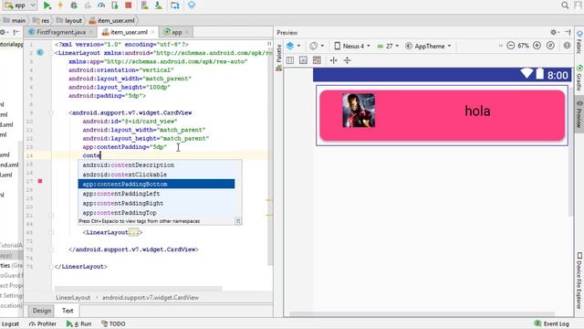 Android 23: RecyclerView + CardView [Parte 2] (Desarrollo en Android Studio) смотреть онлайн