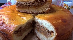 Как приготовить пирог с капустой и мясом из дрожжевого теста _ Домашний пирог с капустой и мясом