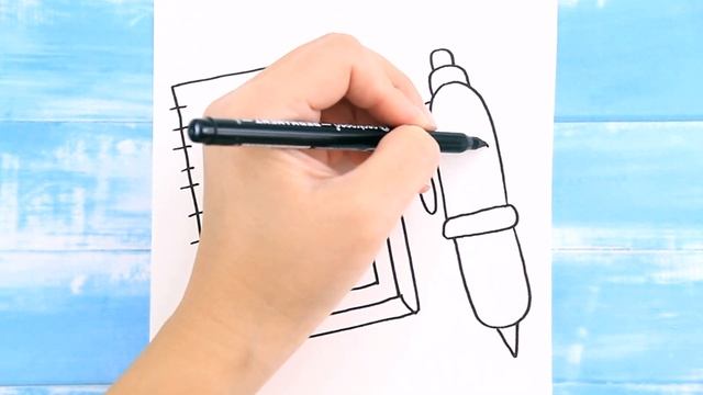Как нарисовать блокнот и ручку / Рисунок раскраска для детей / Раскрась Ка смотреть онлайн