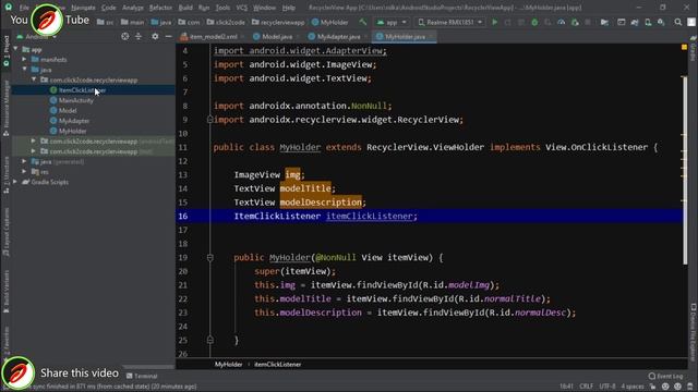 Part : 04-A || How to java model, adapter and holder || Java Adapter || RecyclerView App Tutorials смотреть онлайн