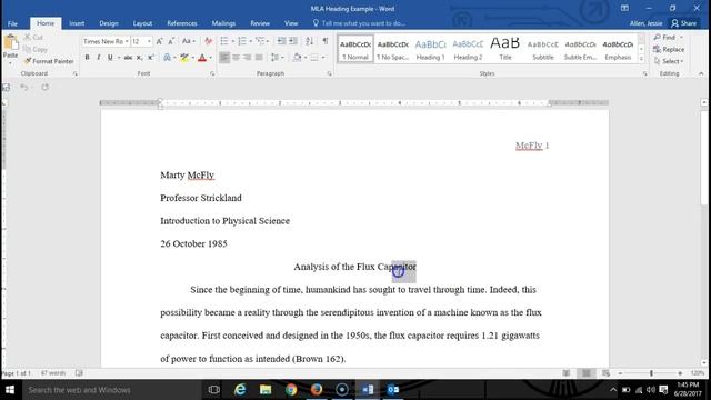 Page setup for heading and header in MLA format смотреть онлайн