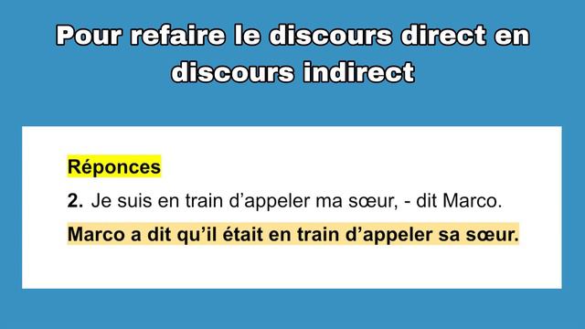 TEST : DISCOURS direct 👉DISCOURS indirect/ прямая речь 👉 косвенная речь + ОТВЕТЫ смотреть онлайн