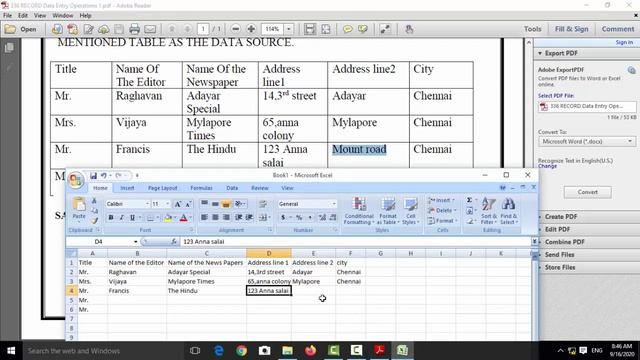 NIOS DEO PRACTICAL MAIL MERGE USING EXCEL DATA SOURCE смотреть онлайн