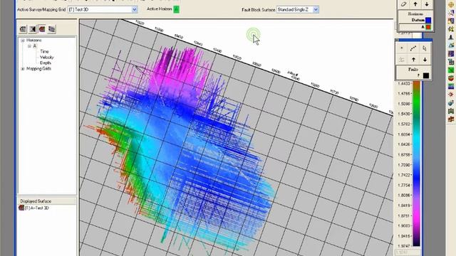 Пикинг Отражающих Горизонтов по Кубу Данных в SeisVision смотреть онлайн