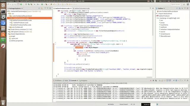 Real Time Streaming Tweets from Twitter using Apache Flink Twitter Connector API in scala смотреть онлайн