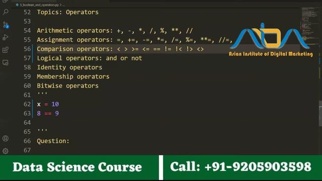 use of Boolean Datatype and Python Operatores Part-1 | Python Course for beginners in Hindi | AIDM смотреть онлайн