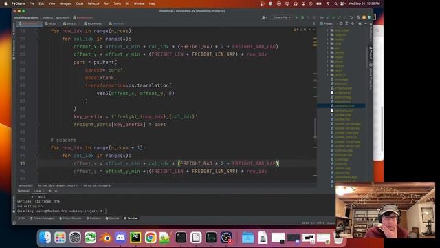 3D modeling a low-poly space freighter / battleship with Python! смотреть онлайн