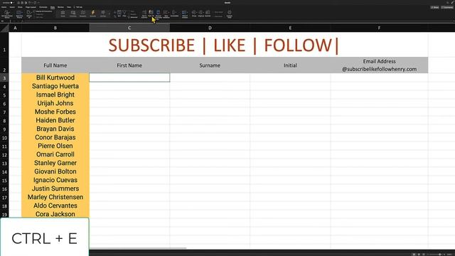 How To Use Flash Fill In Excel On MAC - I Create The FASTEST Tutorials On The Internet.