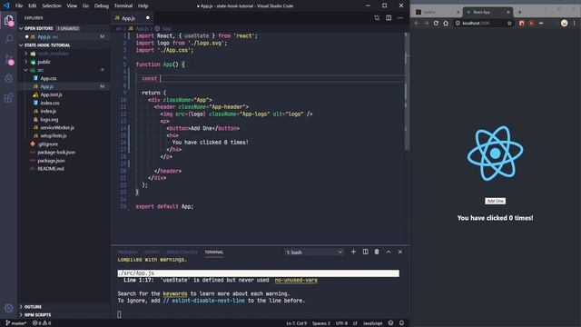 THE USESTATE HOOK | ReactJS Hooks Tutorial смотреть онлайн