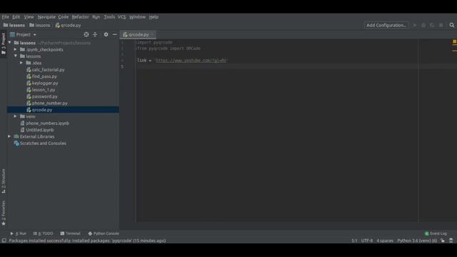 Пишем программу для создания QRCode на Python 3 | Программирование на Python 3 смотреть онлайн