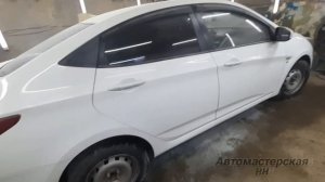Hyundai Solaris ремонт и покраска двух порогов, двух передних крыльев, внутрянка двери и тд))))