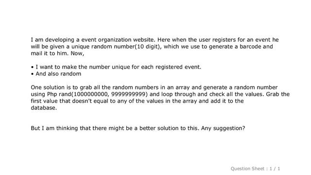MySQL : How to generate unique random value for each user in laravel and add it to database смотреть онлайн