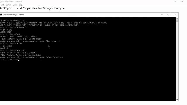 11 Data Types || Addition and Multiplication Operator for String data type смотреть онлайн