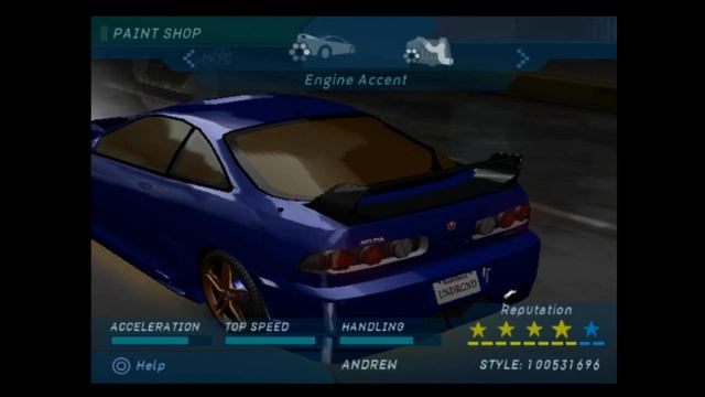 [PS2] Need For Speed Underground - Acura Integra Type R Tuning