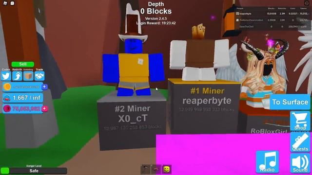 World First 13T Blocks Mined in Roblox Mining Simulator.. смотреть онлайн