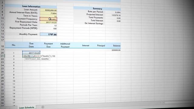 excel advanced 26 Practice Video Loan Schedule PMT, EDATE смотреть онлайн
