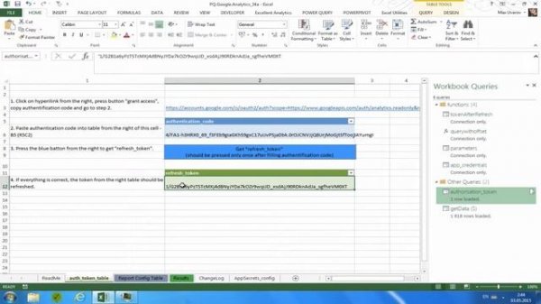 Google Analytics via Power Query for MS Excel