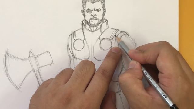 How to Draw THOR (Avengers: Infinity War) | Narrated Easy Step-by-Step Tutorial смотреть онлайн