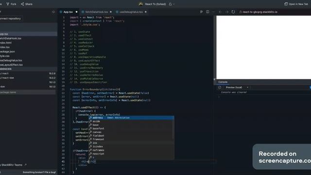 useErrorBoundary React Hook смотреть онлайн