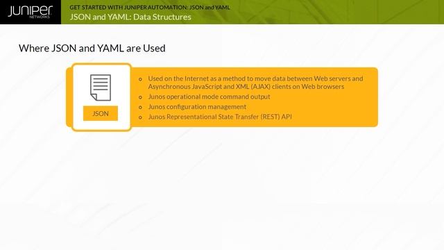 Get Started with Juniper Automation: Module 8 - JSON and YAML смотреть онлайн