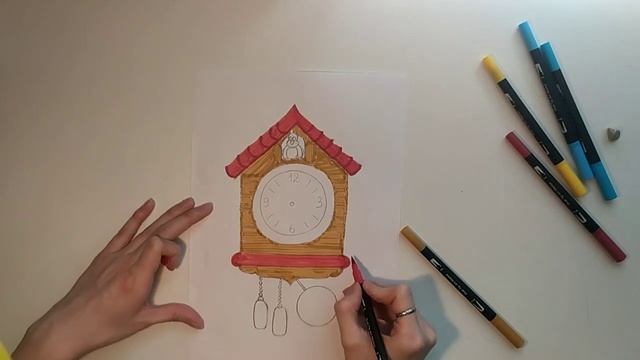 Мастер класс. Рисуем вместе. Часы с кукушкой 2 часть. Симонова М А смотреть онлайн