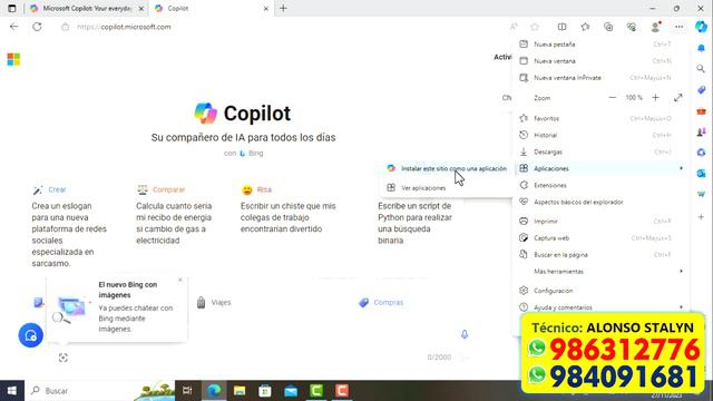 ✅ INSTALAR COPILOT WEB 🤖🌐 COMO APLICACIÓN 🖥💻 EN WINDOWS 10 Y 11 | TÉCNICO COMPUTADORAS ALONSO STALY смотреть онлайн