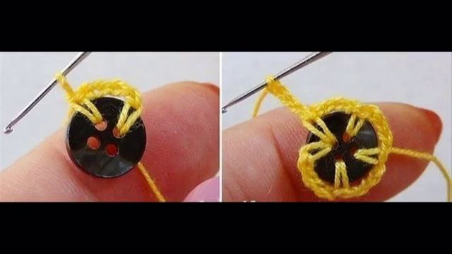 Оригинальные вязаные цветочки для декора детских одежек, обвязка пуговиц смотреть онлайн