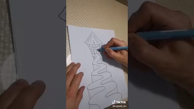 Как нарисовать 3д замок смотреть онлайн