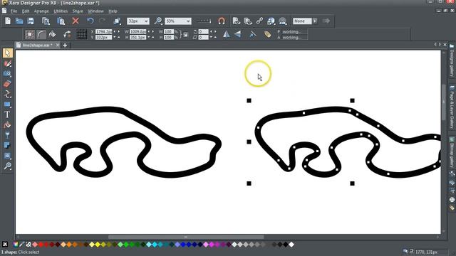 Fat line to 2D shape смотреть онлайн