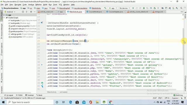 #5- Grid Layout in Recyclerview in android| Recyclerview series part-5 смотреть онлайн