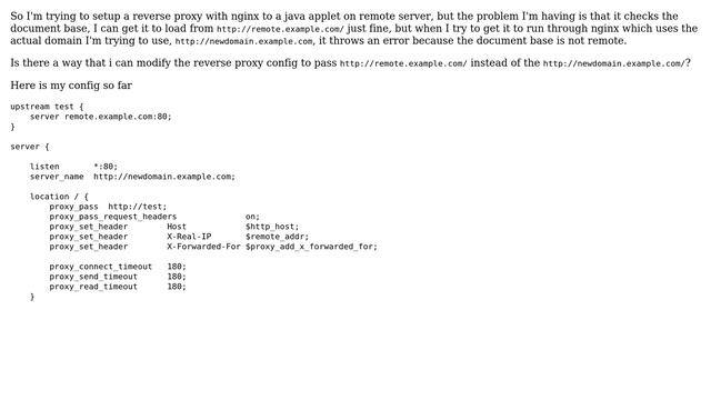 How can I get nginx reverse proxy to work with java applet that checks document base? смотреть онлайн