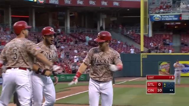 Scooter Gennett hits 4 Home Runs vs the Cardinals! смотреть онлайн