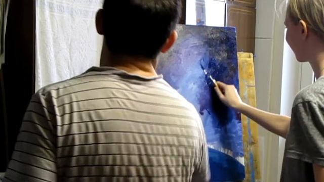 Космос Пишем масляными красками