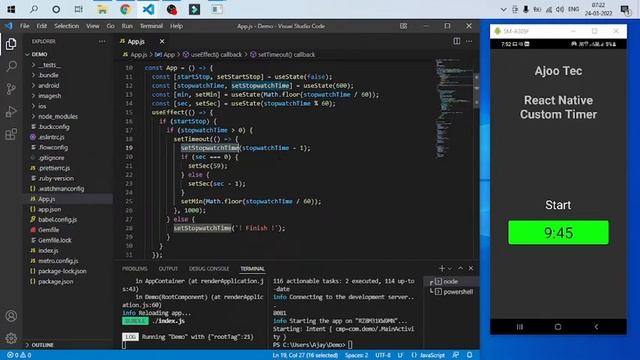 How to Create Custom Timer in React Native? || in Hindi смотреть онлайн