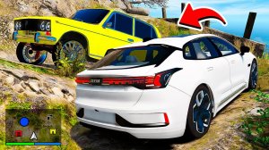 КИТАЙСКИЙ ZEEKR 001 И РУССКИЙ ВАЗ 2103 НА БЕЗДОРОЖЬЕ ПРОВЕРКА НА ПРОХОДИМОСТЬ  ГТА 5 МОДЫ РАЙЛЮХА