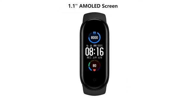 Смарт-браслет Xiaomi Mi Band 5, спортивный водонепроницаемый фитнес трекер с AMOLED экраном, 4 смотреть онлайн