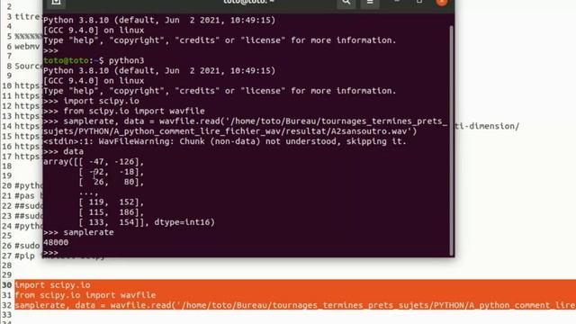 Python: commande pour lire un fichier wav? Quel équivalent au wavread sous Matlab. Comment charger смотреть онлайн