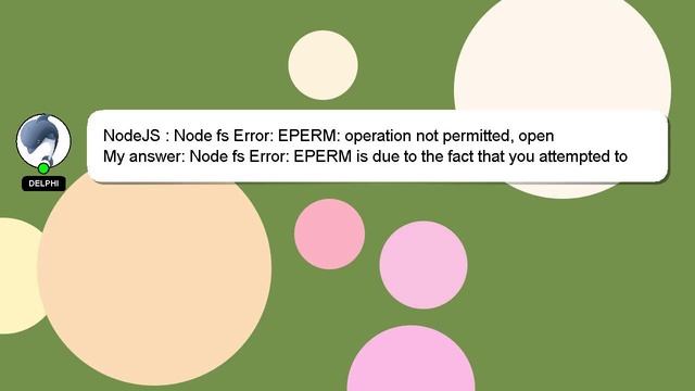 NodeJS : Node fs Error: EPERM: operation not permitted, open смотреть онлайн